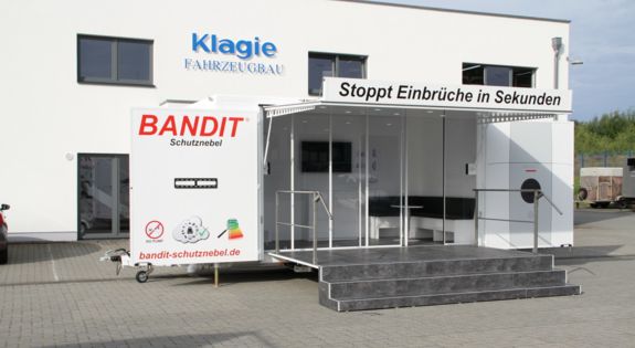 Der Promotionanhänger der "Bandit GmbH" ist für Messen, Roadshows und Kundenpräsentationen einsetzbar.