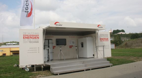 Der Promotionanhänger von "Tecalor" ist für Messen, Roadshows und Kundenpräsentationen einsetzbar.