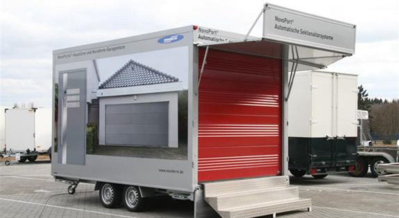 Der Promotionanhänger von "Novoferm" ist für Messen, Roadshows und Kundenpräsentationen einsetzbar.