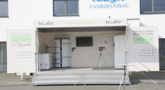 Der Promotionanhänger von "Tecalor" ist für Messen, Roadshows und Kundenpräsentationen einsetzbar.