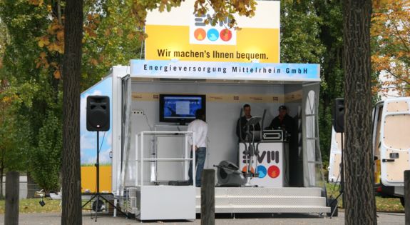 Der Promotionanhänger von "EVM" ist für Messen, Roadshows und Kundenpräsentationen einsetzbar.
