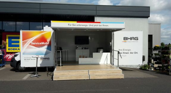 Das Infomobil der "Bad Honnef AG" ist für Messen, Roadshows und Kundenpräsentationen einsetzbar.