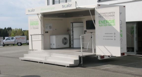 Der Promotionanhänger von "Tecalor" ist für Messen, Roadshows und Kundenpräsentationen einsetzbar.