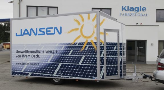 Der Promotionanhänger von "Jansen" ist für Messen, Roadshows und Kundenpräsentationen einsetzbar.