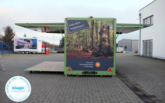 Promotionanhänger für das „UNESCO-Biosphärenreservat Rhön“ ist für Messen, Roadshows und Präsentationen einsetzbar.