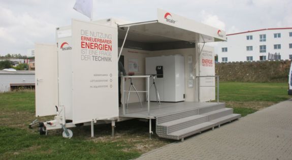 Der Promotionanhänger von "Tecalor" ist für Messen, Roadshows und Kundenpräsentationen einsetzbar.